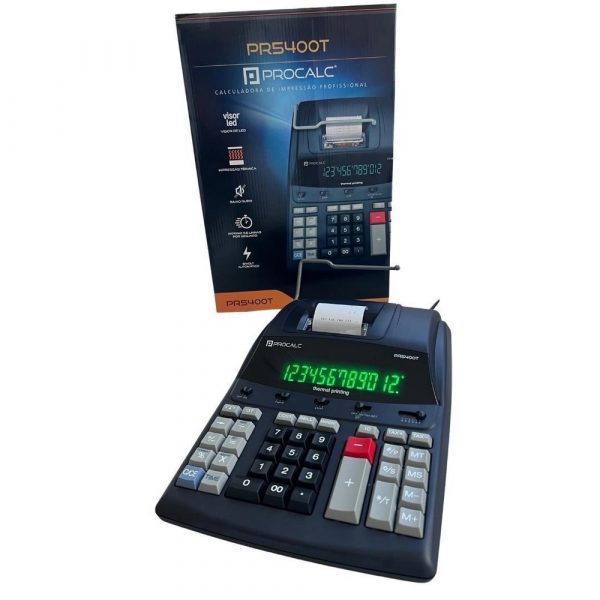 Calculadora De Mesa Procalc PR5400T Com Impressão Profissional 12 Dígitos