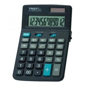 Calculadora De Mesa Truly 812B-12 Preto 12 Dígitos Solar