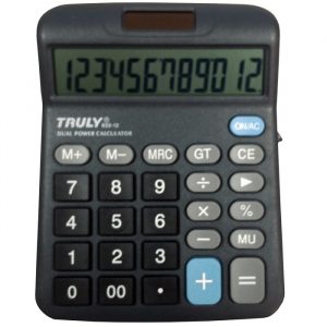 Calculadora De Mesa Truly 833-12 Cinza 12 Dígitos Solar