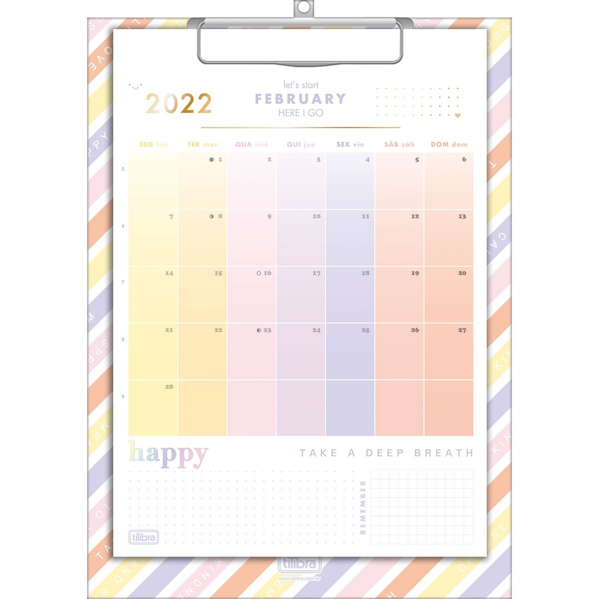Calendário Planner Prancheta Happy 2021