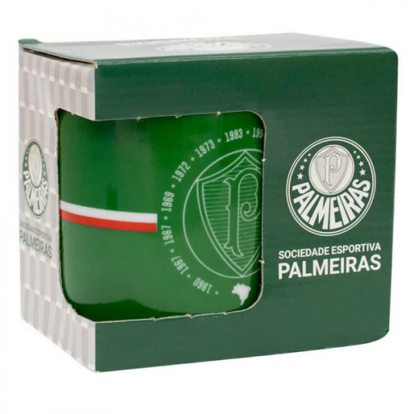 Caneca de Porcelana Palmeiras 320ml Mileno TSP001BR23