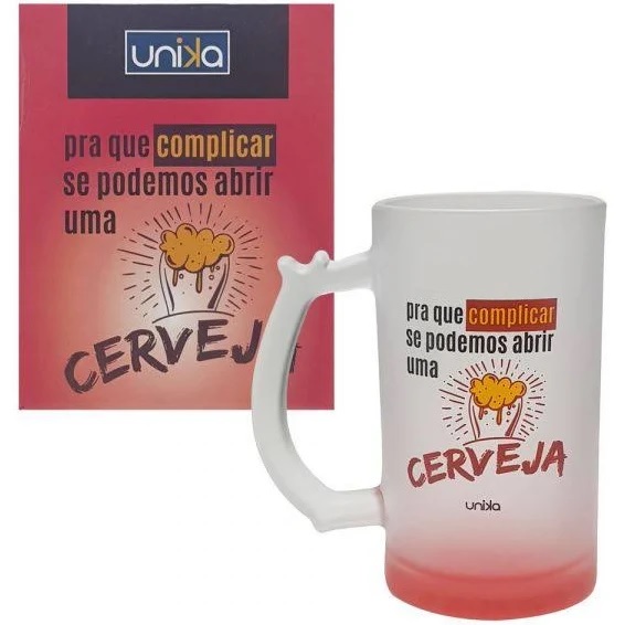 Caneca De Vidro Chopp Pra Que Complicar 450ml - Unika 3023