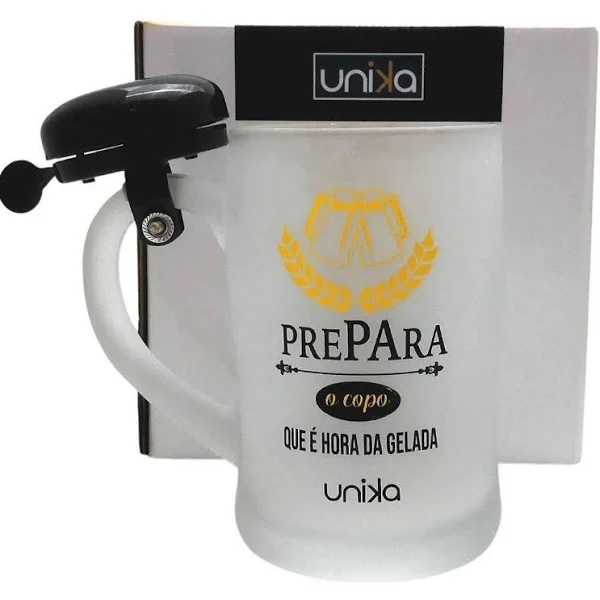 Caneca De Vidro Prepada o Copo Com Campainha 400ml - Unika 3047