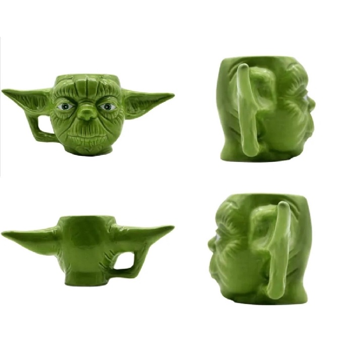 Caneca Porcelana 3D Star Wars Mestre Yoda 400ml Zona Criativa 10023517