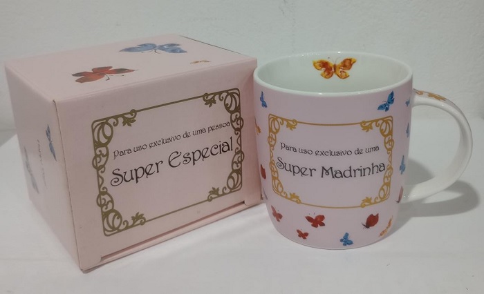 Caneca Porcelana Para Uso Exclusivo De Uma Super Madrinha Happy Days 300ML