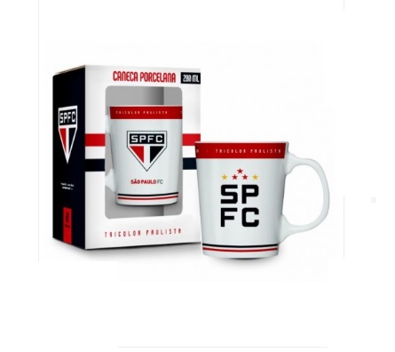 Caneca Porcelana Premium São Paulo 280ml Brasfoot 12620