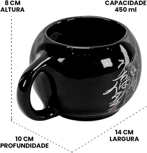 Caneca Zona Criativa Porcelana 3D Itachi Uchiha 450ml 10024302