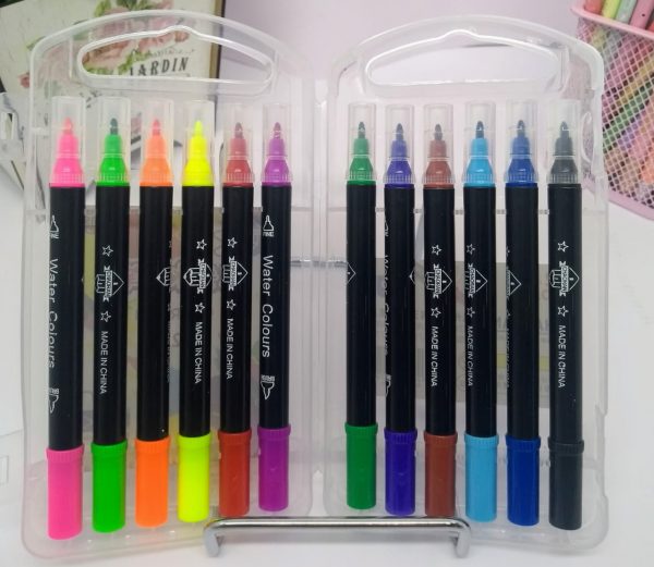 Caneta Chaoran Color Pen Dupla Pincel + Brush 12/24 Cores