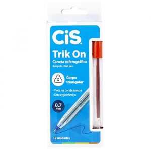 Caneta Cis Esferográfica Trik On 0.7mm Vermelho C/12 Unidades 585000