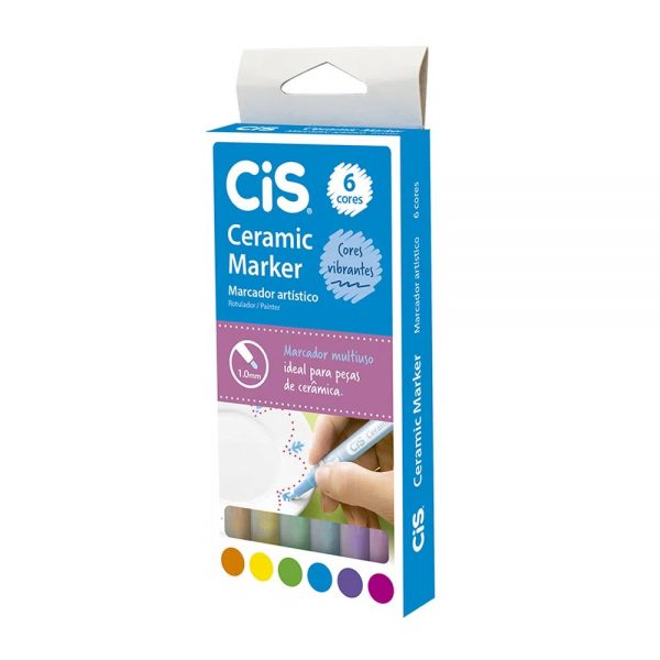 Caneta Cis Marker Ceramic 1.0 mm 06 Cores