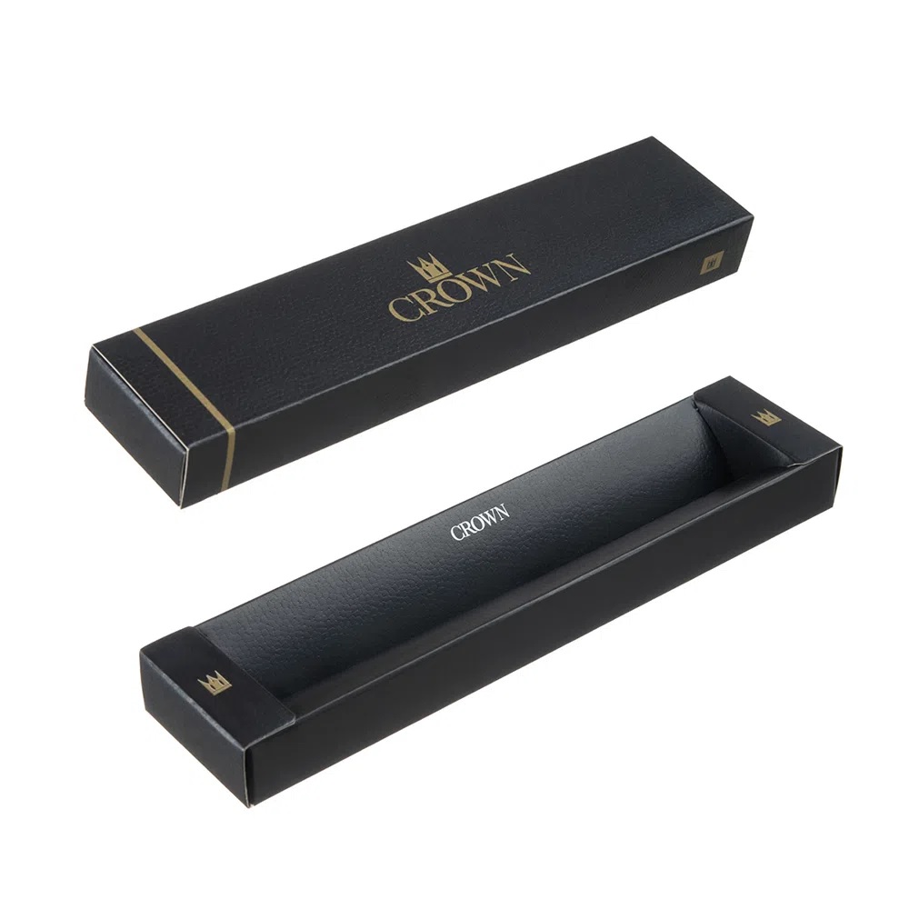 Caneta Crown Uranus Esferográfica Preto Fosco Com Prata YW19911N