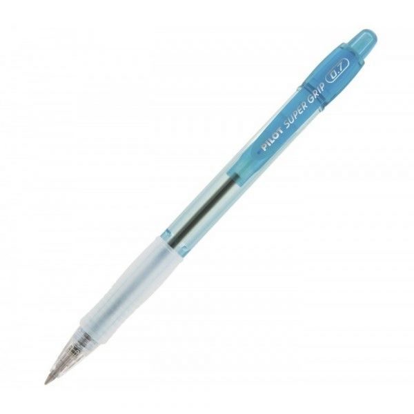 Caneta Esferografica Pilot Super Grip Retratil Color 0.7 Fina Azul Claro C/12 Unidades