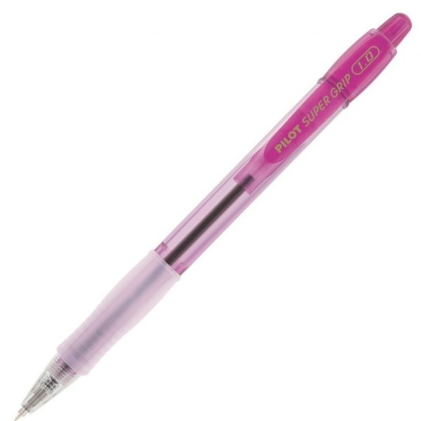 Caneta Esferografica Pilot Super Grip Retratil Color 1.0 Fina Rosa C/12 Unidades