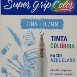 Caneta Esferográfica Pilot Super Grip Retrátil Color 0.7 Fina Azul Claro C/12 Unidades