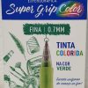 Caneta Esferográfica Pilot Super Grip Retrátil Color 0.7 Fina Verde