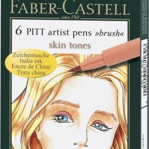 CANETA FABER CASTELL ARTISTICA PITT PENCIL SOFT BRUSH TONS PELE 06 CORES 167162