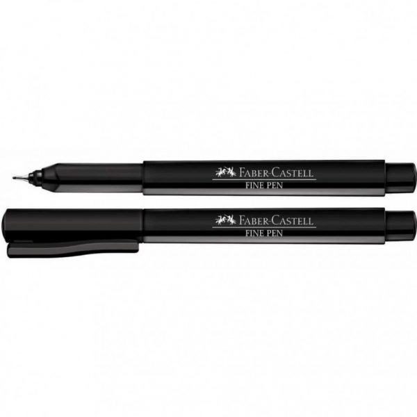 Caneta Faber Castell Fine Pen 0.4 Preto FPB/PRZF C/12 Unidades