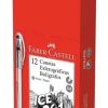 Caneta Faber Castell Ice 061 0.8mm Preta Esferográfica C/12 Unidades