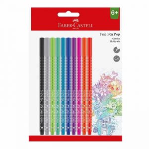 Caneta Fine Pen Pop 0.4mm 10 Cores Faber Castell SMFPP10