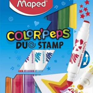 Caneta Hidrográfica Maped Duo Stamp 8 Cores Color Peps 846808