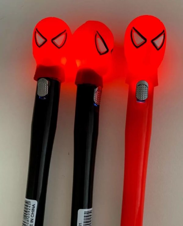 Caneta Homem Aranha Com Luz De Led Sortidas KYC01