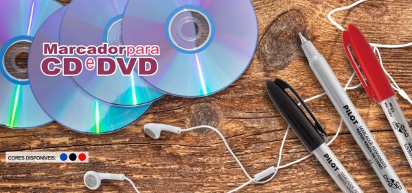 Caneta Maracador Permanente Para CD/DVD Pilot 1.0 Preto C/12
