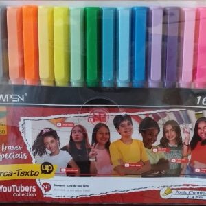 CANETA MARCA TEXTO NEWPEN YOUTUBERS COLLECTION FRASES ESPECIAIS 16 CORES