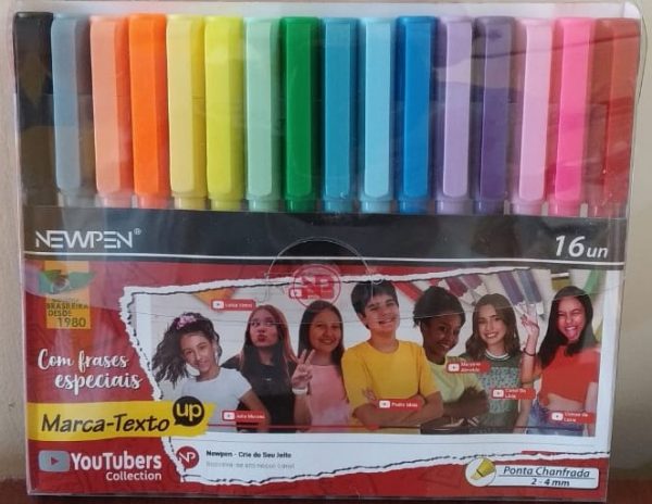 CANETA MARCA TEXTO NEWPEN YOUTUBERS COLLECTION FRASES ESPECIAIS 16 CORES