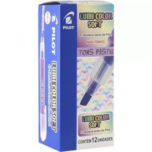 Caneta Marca Texto Pastel Violeta Pilot Soft C/12 Unidades