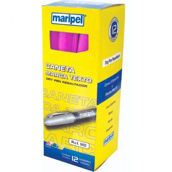 Caneta Marca Texto Rosa Maripel 9412