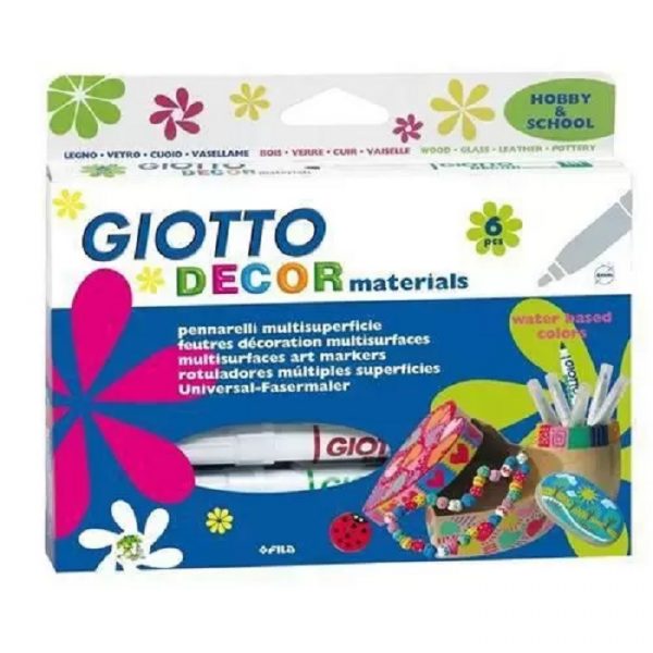 Caneta Marcador Fila Giotto Decor Materials 6 Cores 453300