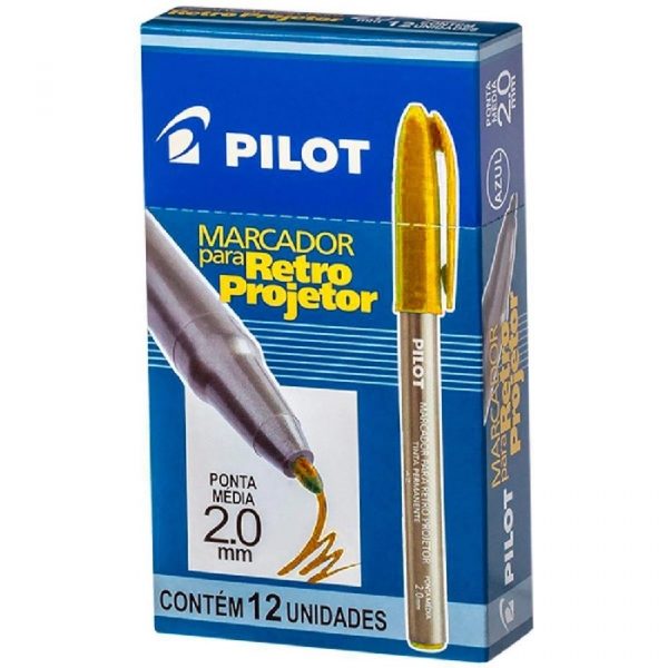 Caneta Marcador Para Retro Projetor Pilot 2.0 Amarelo