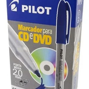 Caneta Marcador Permanente Para CD/DVD Pilot 2.0 Azul C/12 Unidades