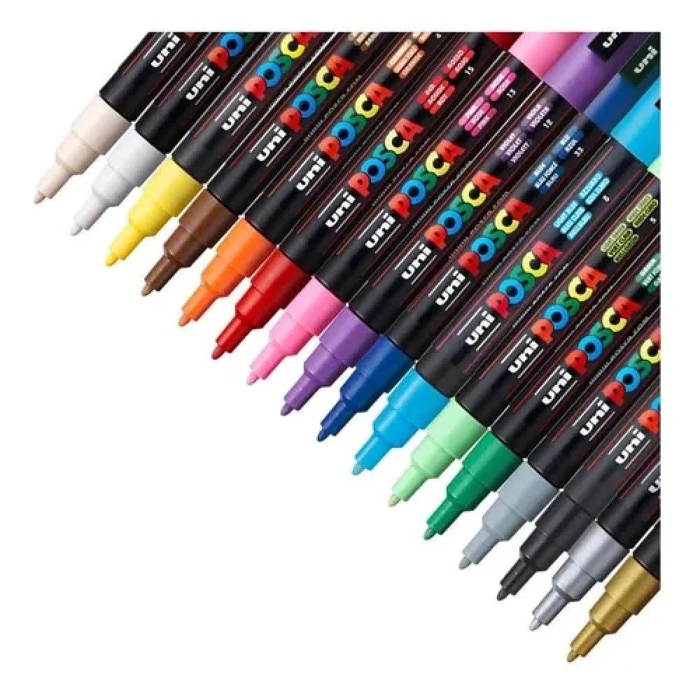 Caneta Marcador Posca PC-5M C/ 16 Cores - Uniball