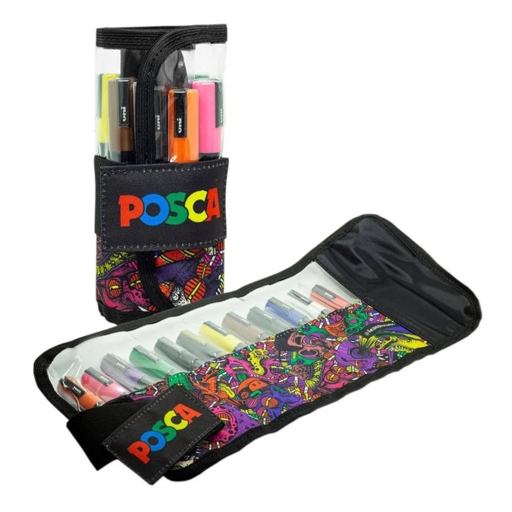 Caneta Marcador Posca PC-5M Rollerset C/ 12 Cores - Uniball
