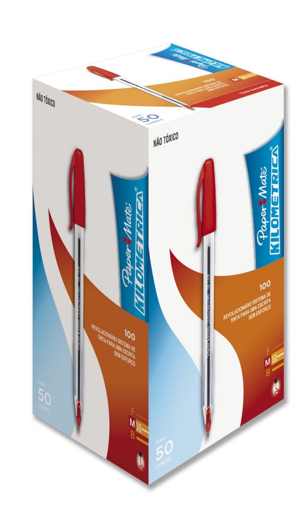 CANETA PAPER MATE KILOMETRICA 100 1.0 M VERMELHO 300068