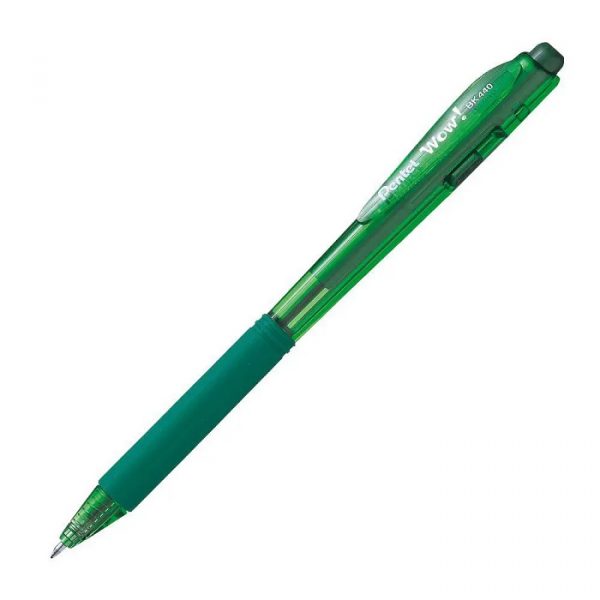 Caneta Pentel Esferográfica Wow 1.0mm Verde Retrátil BK440D