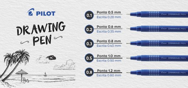 Caneta Pilot Drawing Pen 0.1 Preto swn-dr-01-b