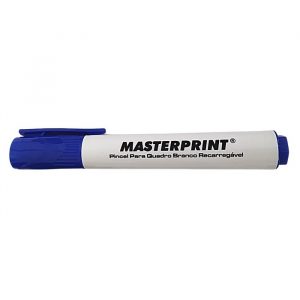 Caneta Pincel P/Quadro Branco Recarregavel Azul - Masterprint MP619
