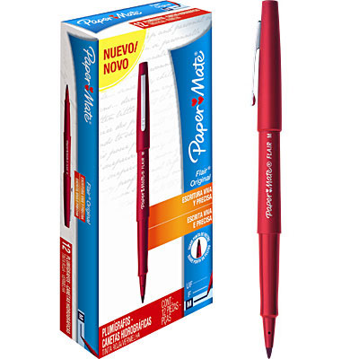 CANETA PONTA POROSA PAPER MATE FLAIR M VERMELHA CX12 1789707