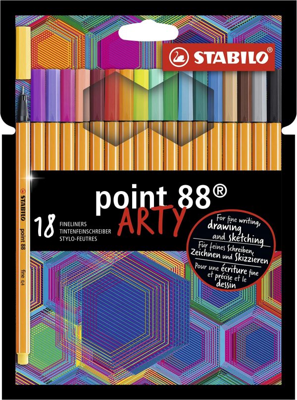 Caneta Ponta Porosa Stabilo Fine 0.4 18 Cores Point Arty