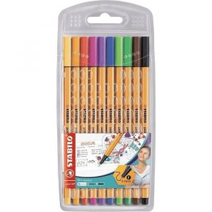 Caneta Stabilo Point 88 Fineliner 0.4mm C/10 Cores 8810