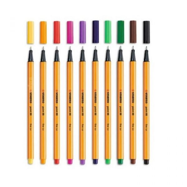 Caneta Stabilo Point 88 Fineliner 0.4mm C/10 Cores 8810