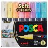 CANETA UNI BALL POSCA SOFT COLOR 8 CORES PC1M 0.7MM 609700