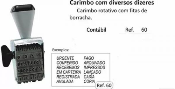 Carimbo C/12 Dizeres Contábeis 5MM Carbrink 60