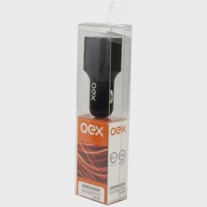 Carregador Oex USB 2 Entradas Veicular Preto CG101