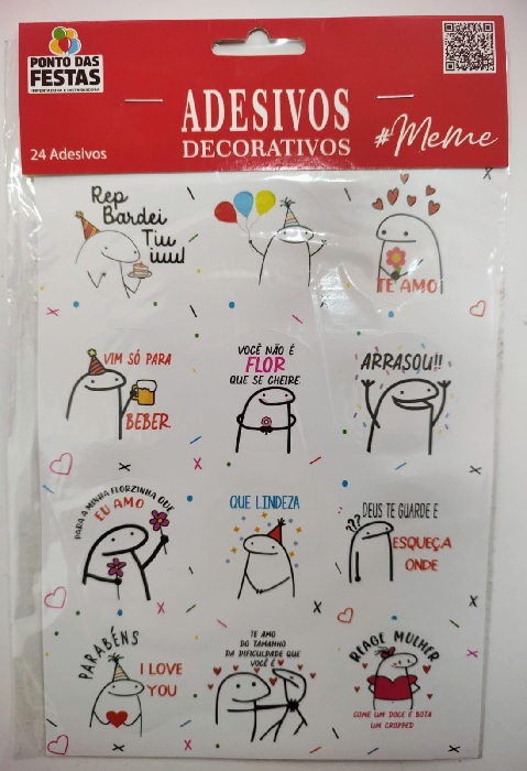 Cartela De Adesivos Flork Meme Sortidos 04cm Ponto Das Festas Pf135521 Papelaria Criativa 5062