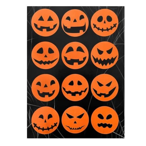 Cartela De Adesivos Halloween Abóbora Sortidos 04cm Ponto Das Festas PF45129