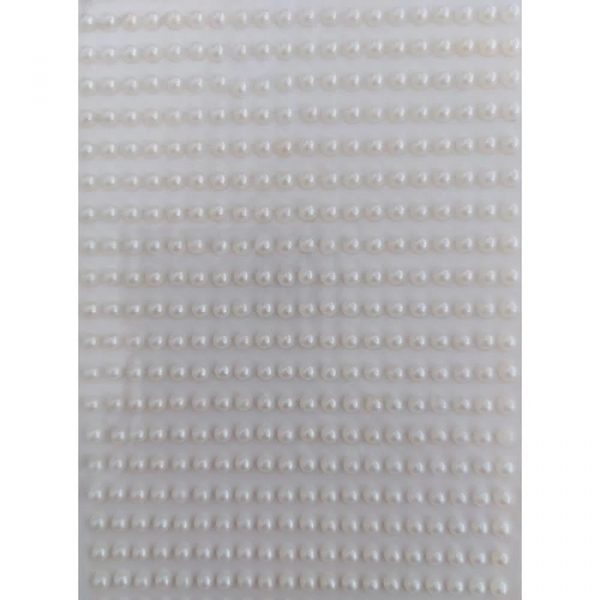 Cartela Meia Pérola 6mm Branco 10x26cm Kit 414669