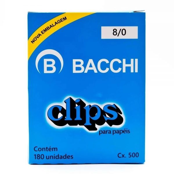 Clips Bacchi Aço Para Papel N8/0 Cx180und